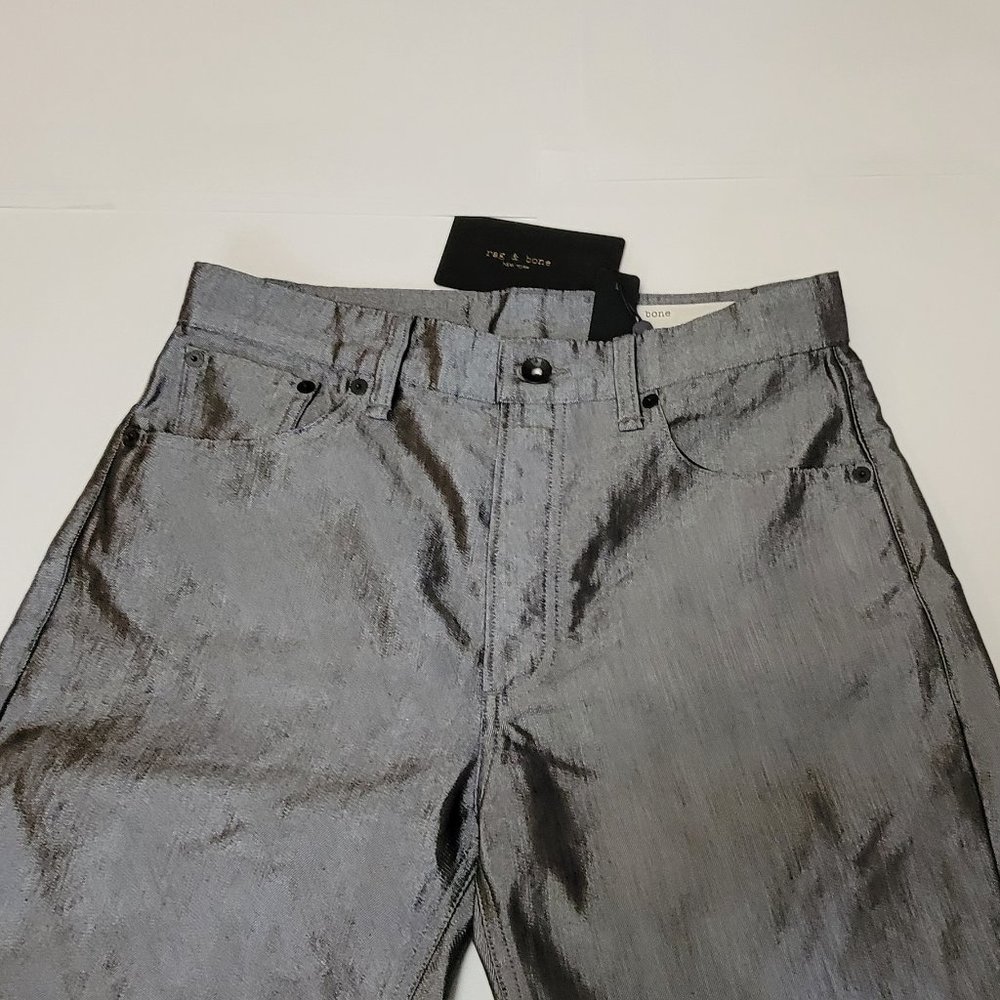 Rag & Bone Piper Low-Rise Straight Shine Pants Jeans - Picture 7 of 15